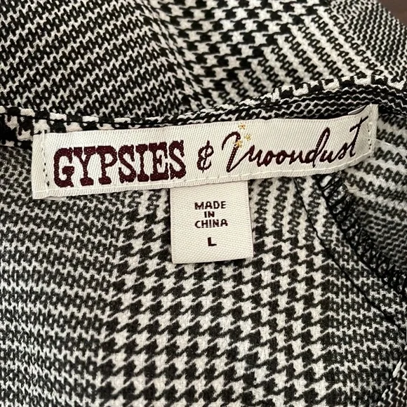 NWT Gypsies & Moondust Houndstooth Attached Wrap Skirt with Tie Dress Size L - Picture 3 of 16